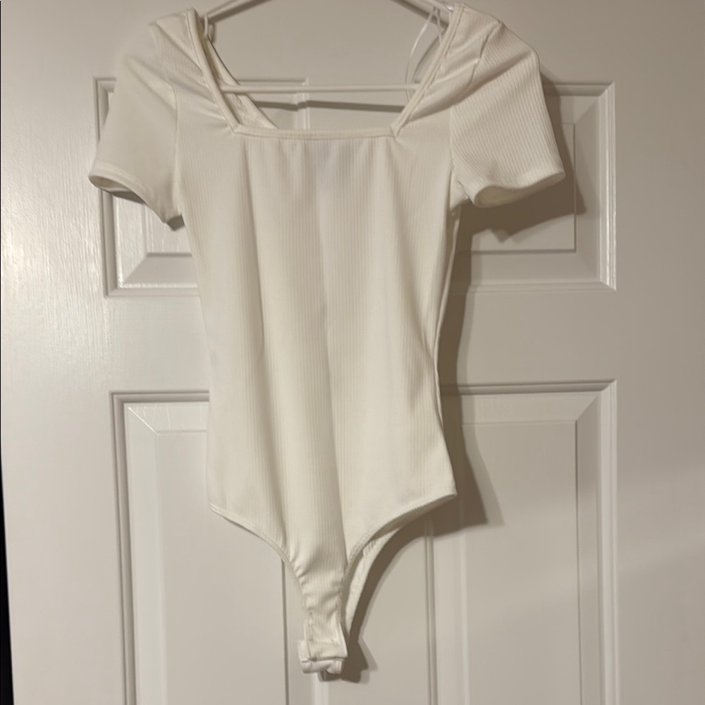 Aqua Ivory Ribbed Top